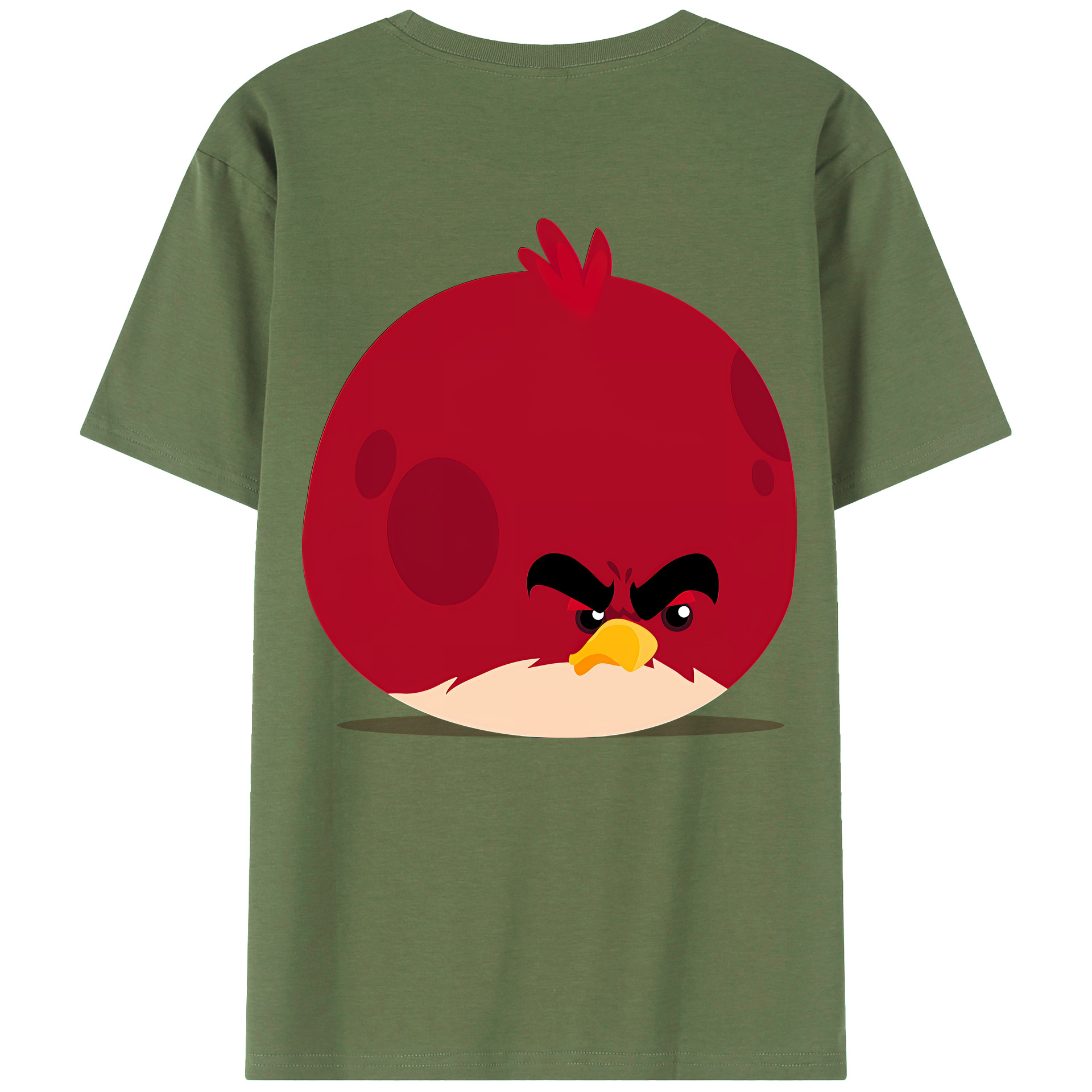 （画像用） Angry Birds アングリーバード 綿100％ メンズ半袖Tシャツ（バックプリント） 通気性